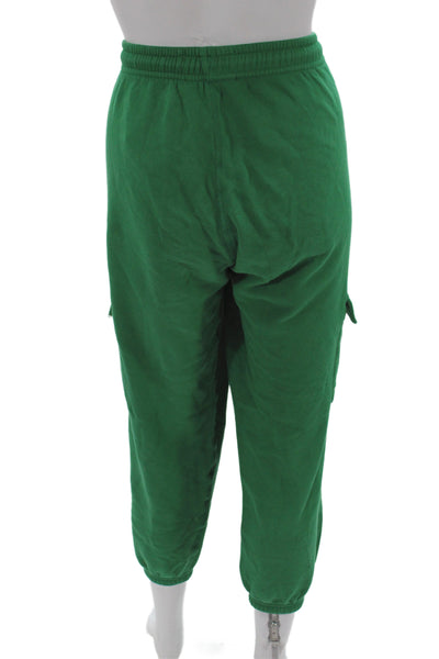 Riley Women Cargo Pants Green Cotton Pull On Size M