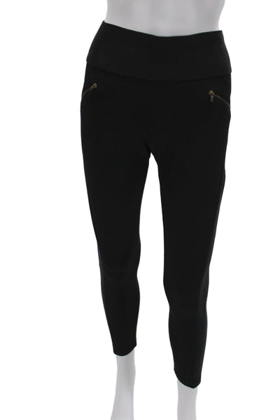 Zara Women Black Ankle Leggings Casual Solid Size M