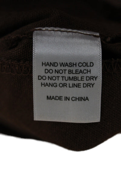 Isalis Women Ankle Pants Brown Rayon Pull-On Size S
