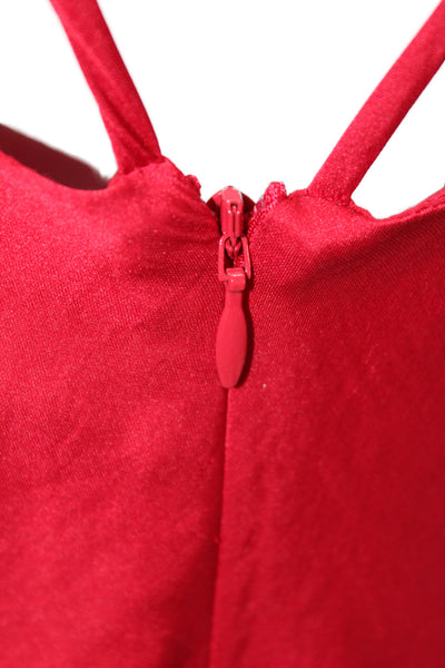 Bardot Women Slip Dress Red Cowl Neck Knee Length Sleeveless Cocktail Size 6