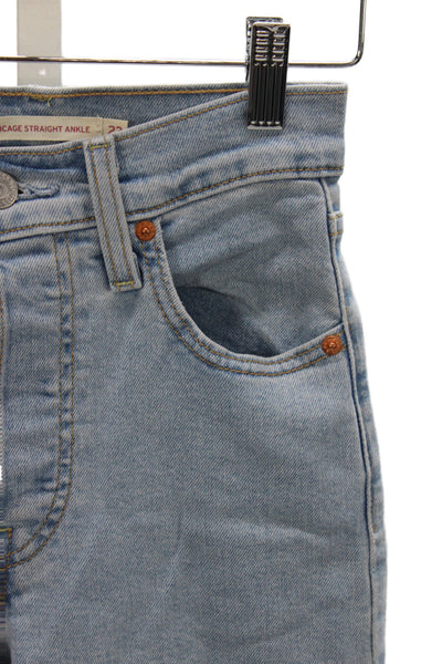 Levi Strauss & Co Women Ankle Jeans Blue Mid Rise Cotton Size 23