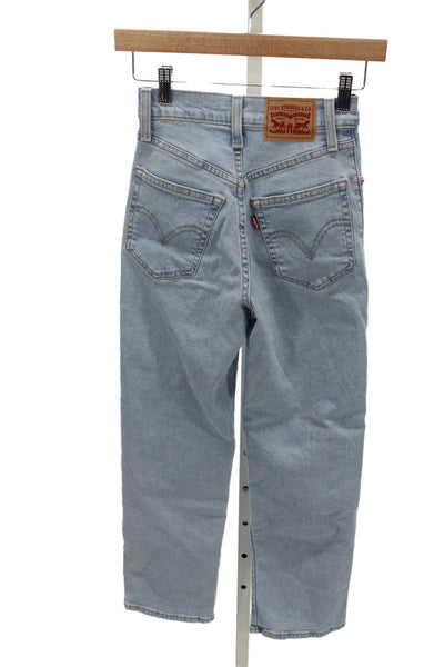 Levi Strauss & Co Women Ankle Jeans Blue Mid Rise Cotton Size 23