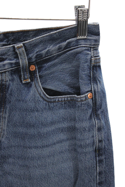 Levi Strauss & Co Women Blue Straight Jeans Cotton Mid Rise Inseam 30 Size 24