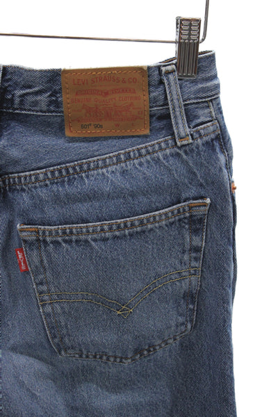 Levi Strauss & Co Women Blue Straight Jeans Cotton Mid Rise Inseam 30 Size 24
