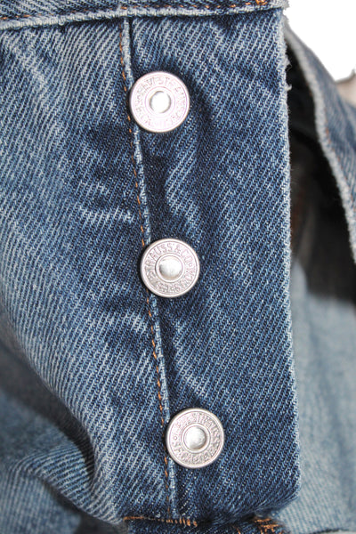 Levi Strauss & Co Women Blue Straight Jeans Cotton Mid Rise Inseam 30 Size 24