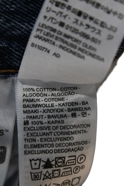 Levi Strauss & Co Women Blue Straight Jeans Cotton Mid Rise Inseam 30 Size 24