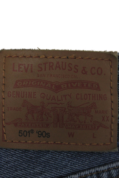 Levi Strauss & Co Women Blue Straight Jeans Cotton Mid Rise Inseam 30 Size 24