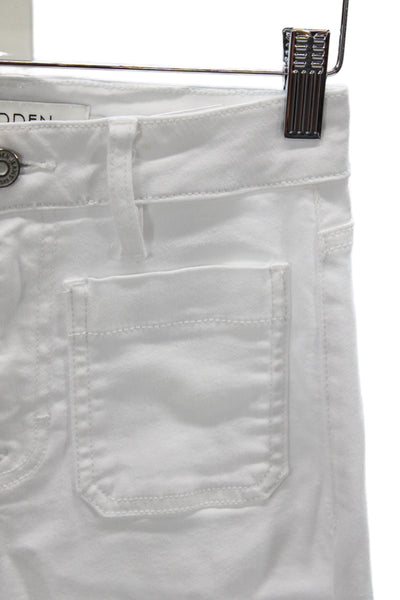 Hidden Women Cropped Jeans White Cotton Casual Size 24