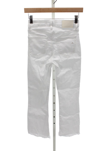 Hidden Women Cropped Jeans White Cotton Casual Size 24