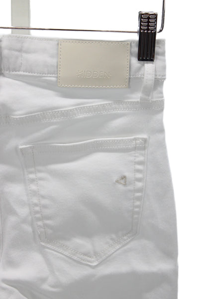 Hidden Women Cropped Jeans White Cotton Casual Size 24