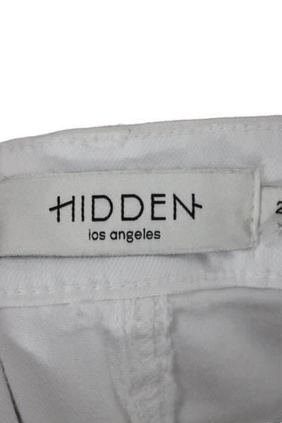 Hidden Women Cropped Jeans White Cotton Casual Size 24