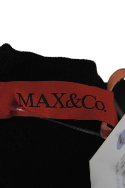 Max & Co Women Vest Black V Neck Geometric Sleeveless Size S