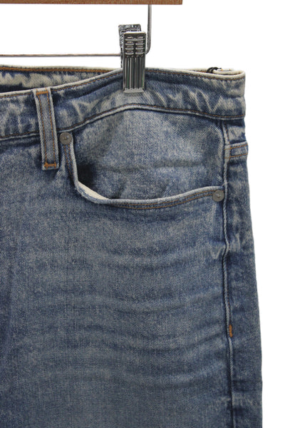 Hudson Womens Cropped Blue Mid Rise Cotton Jeans Inseam 26 Size 34