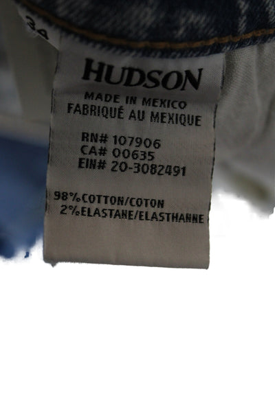 Hudson Womens Cropped Blue Mid Rise Cotton Jeans Inseam 26 Size 34