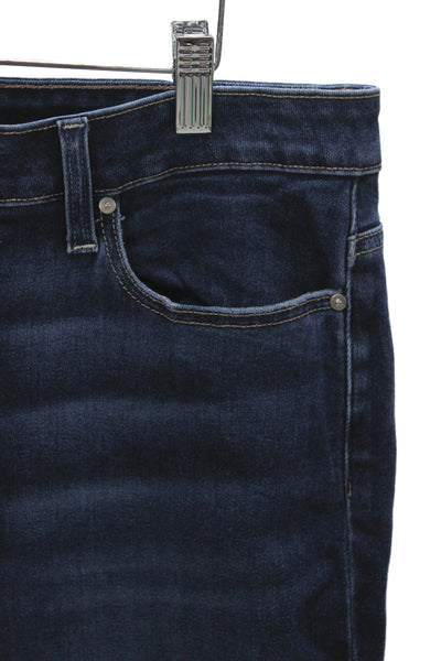 Paige Womens Cropped Jeans Blue Mid Rise Cotton Size 34