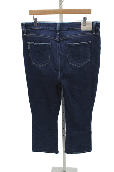Paige Womens Cropped Jeans Blue Mid Rise Cotton Size 34