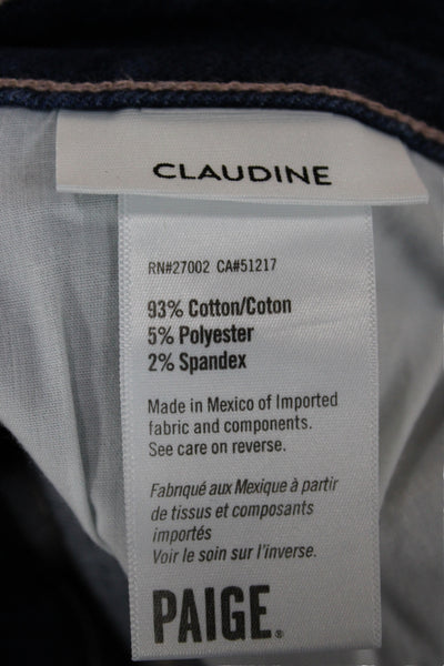 Paige Womens Cropped Jeans Blue Mid Rise Cotton Size 34