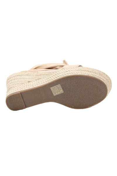 Dream Pairs Womens Suede Tied Wedge Sandals Beige Size 7.5