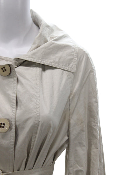BASLER Womens Trench Coat Beige Button Long Sleeve Classic Size 36