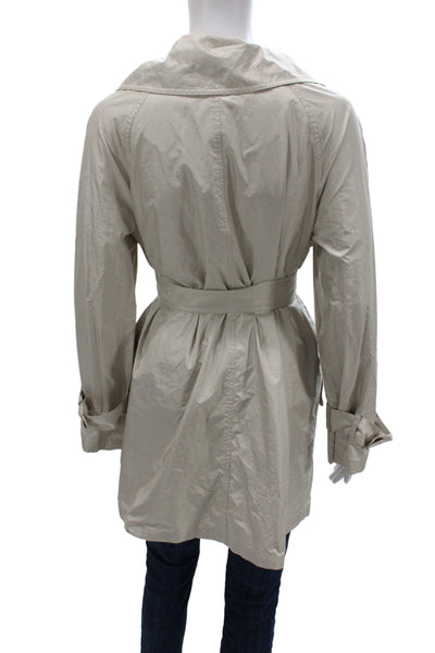 BASLER Womens Trench Coat Beige Button Long Sleeve Classic Size 36