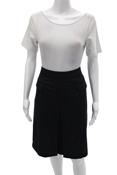 Gerard Darel Womens Black Straight Pencil Skirt Wool Zip Knee Length Size 38