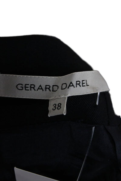 Gerard Darel Womens Black Straight Pencil Skirt Wool Zip Knee Length Size 38