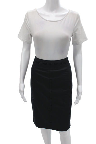 BASLER Womens Straight Pencil Skirt Black Cotton Knee Length Zip Size 36