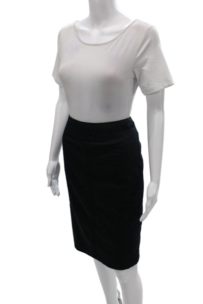 BASLER Womens Straight Pencil Skirt Black Cotton Knee Length Zip Size 36