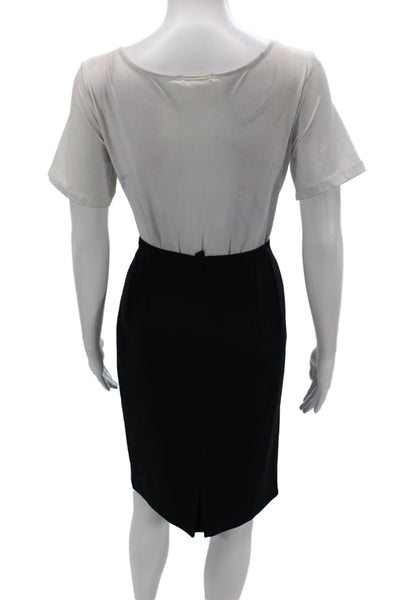 BASLER Womens Black Straight Pencil Skirt Knee Length Zip Size M