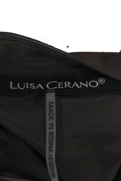 Luisa Cerano Women Brown Viscose Straight Pencil Knee Length Skirt Zip Size 10