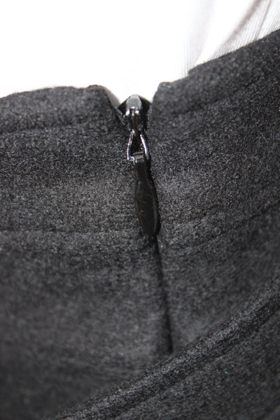 Gerard Darel Women Black Wool Pencil Knee Length Skirt Zip Size 42