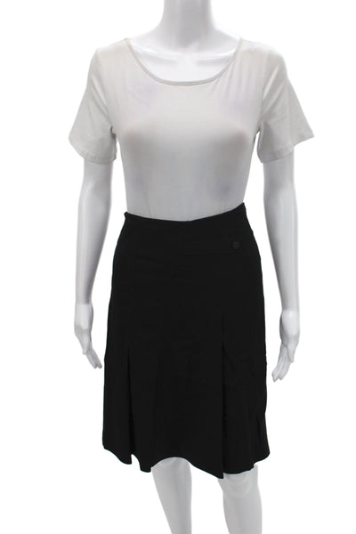 Gerard Darel Women Black Wool Pencil Knee Length Skirt Zip Size 42