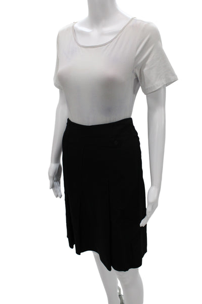 Gerard Darel Women Black Wool Pencil Knee Length Skirt Zip Size 42
