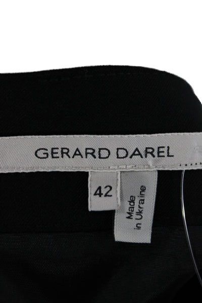 Gerard Darel Women Black Straight Pencil Knee Length Zip Wool Size 42