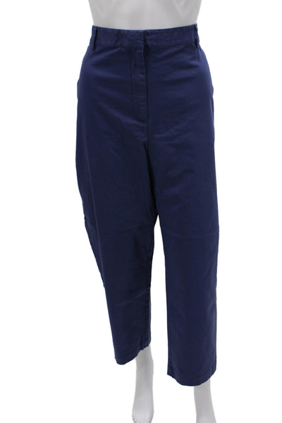 Eileen Fisher Women Chino Pants Blue Cotton Zip Size 1X