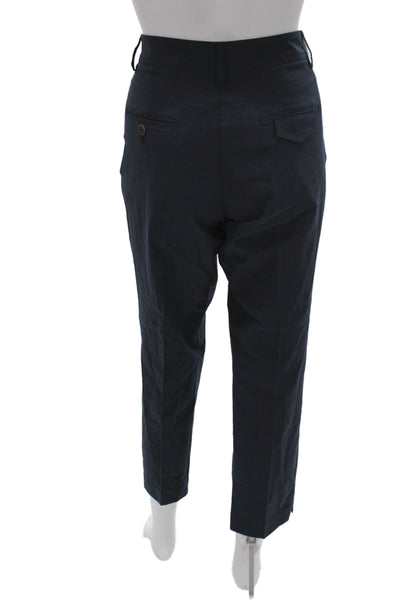 Gunex Women Ankle Pants Blue Button Cotton Inseam 28 Size 8