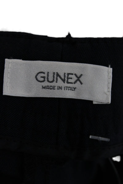 Gunex Women Ankle Pants Blue Button Cotton Inseam 28 Size 8