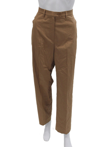 Gunex Women Chino Pants Brown Button Closure Cotton 27 Inseam Size 8