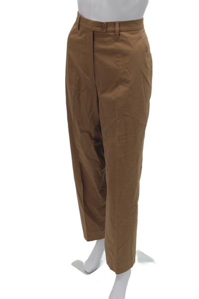 Gunex Women Chino Pants Brown Button Closure Cotton 27 Inseam Size 8