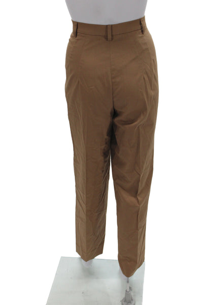 Gunex Women Chino Pants Brown Button Closure Cotton 27 Inseam Size 8