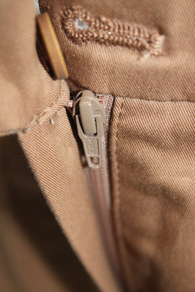 Gunex Women Chino Pants Brown Button Closure Cotton 27 Inseam Size 8