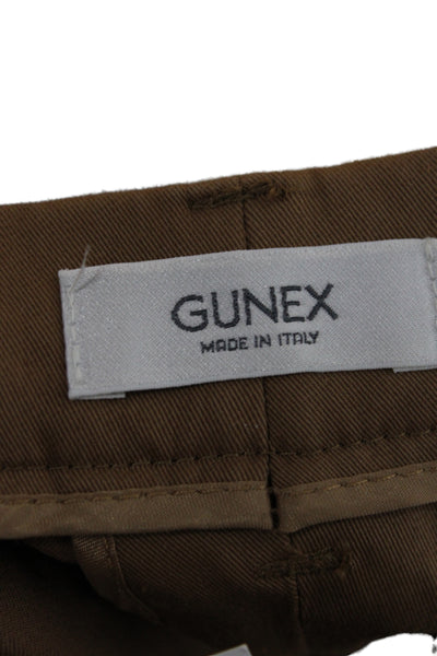Gunex Women Chino Pants Brown Button Closure Cotton 27 Inseam Size 8