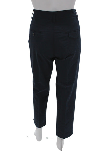 Gunex Womens Ankle Black Cotton Pants Button Closure Solid Classic Size 8