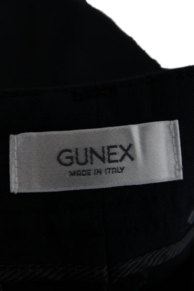 Gunex Womens Ankle Black Cotton Pants Button Closure Solid Classic Size 8
