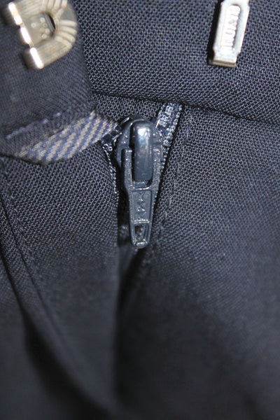 Gunex Women Dress Pants Black 100% Virgin Wool Button Size 8