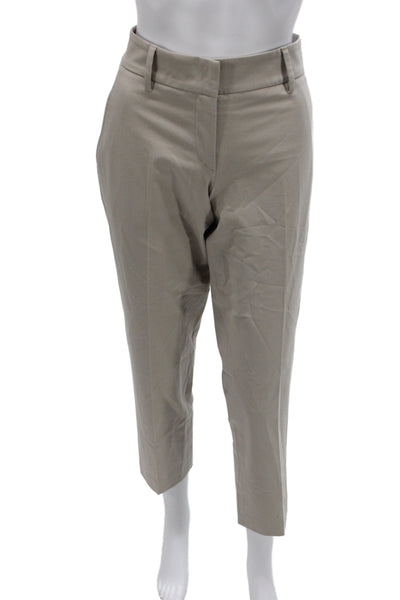 Gunex Womens Ankle Pants Beige Cotton Button Closure Size 8
