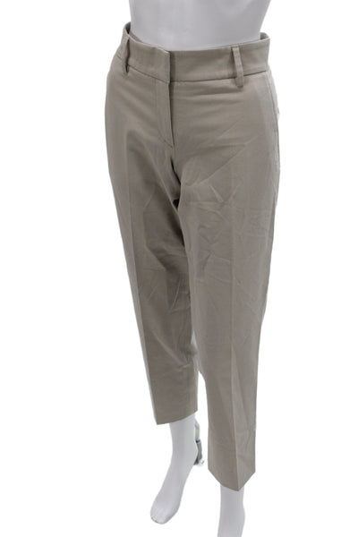 Gunex Womens Ankle Pants Beige Cotton Button Closure Size 8