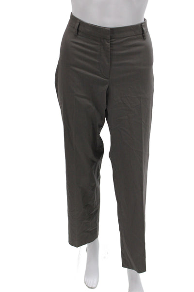 Gunex Womens Dress Pants Brown Button 97% Cotton Size 8