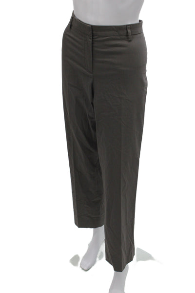 Gunex Womens Dress Pants Brown Button 97% Cotton Size 8