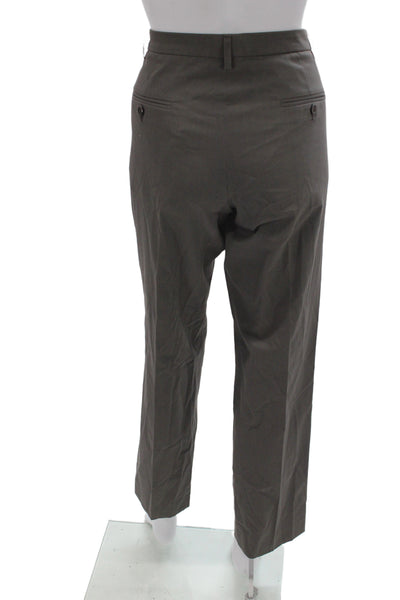 Gunex Womens Dress Pants Brown Button 97% Cotton Size 8
